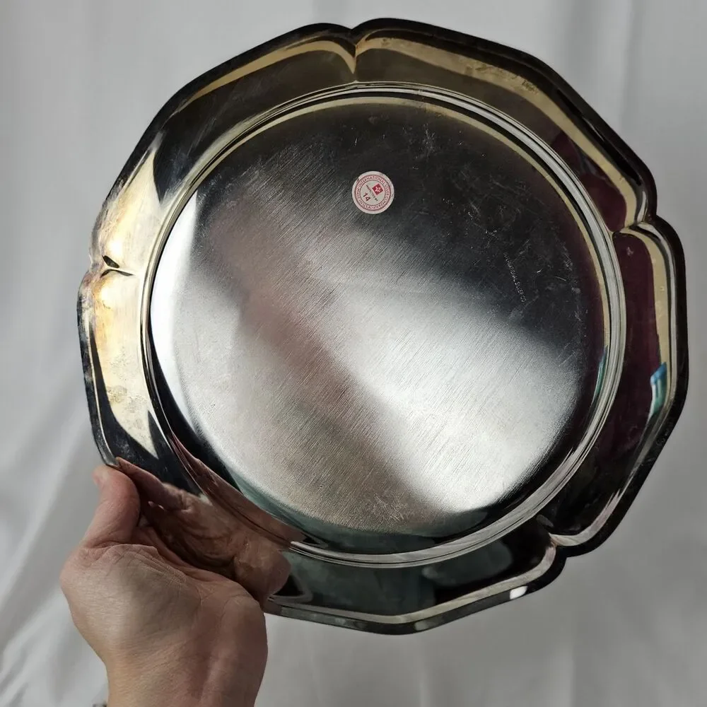 Vintage International Silverplate Round Platter Serving Tray 12